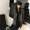 Blazers Women Unisex Leopard Vintage Female Harajuku Outwear Long Sleeve Spring Autumn Loose Casual Trendy Retro Mujer Students