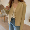 Blazers Women V-neck Basic England Style College Cool Streetwear Teens Stylish Elegant Tender Office All-match Coats Ins