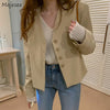 Blazers Women V-neck Basic England Style College Cool Streetwear Teens Stylish Elegant Tender Office All-match Coats Ins