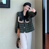 Blazers Women Vintage Chic Plaid Long Sleeve Autumn Basic Office Ladies Outerwear Popular Ins Loose Stylish Girls Street Style
