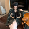 Blazers Women Vintage Chic Plaid Long Sleeve Autumn Basic Office Ladies Outerwear Popular Ins Loose Stylish Girls Street Style
