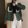 Blazers Women Vintage Chic Plaid Long Sleeve Autumn Basic Office Ladies Outerwear Popular Ins Loose Stylish Girls Street Style