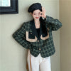 Blazers Women Vintage Chic Plaid Long Sleeve Autumn Basic Office Ladies Outerwear Popular Ins Loose Stylish Girls Street Style