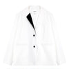 Blazers Women White Notched Spring Pockets Elegant Patchwork All-match Loose Korean Style Temperament Ins Lady Clothing