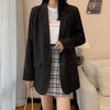 Blazers Women White Outwear Autumn Korean Style Loose Solid Casual Office Lady Aesthetic Harajuku Daily Mujer Clothing
