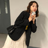 Blazers Womens Autumn Basic Outwear Notched Single Breasted Solid Casual Daily Korean Style Female Office Lady Tops