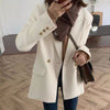 Blazers Womens Elegant Trendy Korean Style Solid Ladies Retro Outwear Leisure Daily All-match Double Breasted Simple Chic
