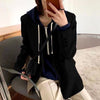 Blazers Womens Elegant Trendy Korean Style Solid Ladies Retro Outwear Leisure Daily All-match Double Breasted Simple Chic