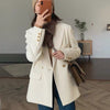 Blazers Womens Elegant Trendy Korean Style Solid Ladies Retro Outwear Leisure Daily All-match Double Breasted Simple Chic