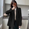 Blazers Womens Elegant Trendy Korean Style Solid Ladies Retro Outwear Leisure Daily All-match Double Breasted Simple Chic