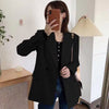 Blazers Womens Elegant Trendy Korean Style Solid Ladies Retro Outwear Leisure Daily All-match Double Breasted Simple Chic