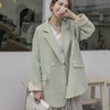 Blazers Womens Elegant Trendy Kroean Style 3XL Ladies Retro Leisure Daily All-match Double Breasted Patchwork Cuff Tender