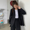 Blazers Womens Solid Simple Classic Notched Double Breasted Autumn Loose Outwear Ladies All-match Casual Daily Harajuku Trendy