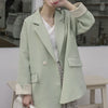 Blazers Womens Spring Chic Loose Leisure Soft Daily Double Breasted Korean Style Female All-match Fit Youth S-3XL