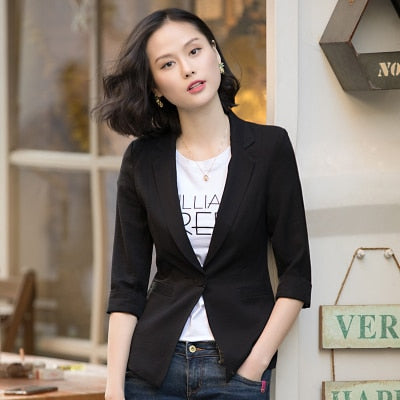 Bleiser Mujer Women Blazer Overalls Spring Autumn Fashion Temperament Solid Single Button Blazer Feminino Chaqueta Mujer