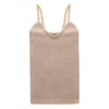 Bling Women Sleeveless Tank Tops Sexy Female V-Neck Knitted Shiny Camisole Club fem Metal Strap Camis Thin Glitter camis lady
