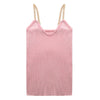 Bling Women Sleeveless Tank Tops Sexy Female V-Neck Knitted Shiny Camisole Club fem Metal Strap Camis Thin Glitter camis lady