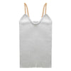 Bling Women Sleeveless Tank Tops Sexy Female V-Neck Knitted Shiny Camisole Club fem Metal Strap Camis Thin Glitter camis lady