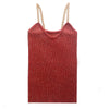 Bling Women Sleeveless Tank Tops Sexy Female V-Neck Knitted Shiny Camisole Club fem Metal Strap Camis Thin Glitter camis lady