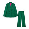 BlingBlingee Autumn 2023 OL Style Women Green Suit Jacket Traf Double Breasted Slim Blazers Female Elegant Chic Tops Coats