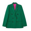 BlingBlingee Autumn 2023 OL Style Women Green Suit Jacket Traf Double Breasted Slim Blazers Female Elegant Chic Tops Coats