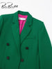 BlingBlingee Autumn 2023 OL Style Women Green Suit Jacket Traf Double Breasted Slim Blazers Female Elegant Chic Tops Coats