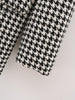 BlingBlingee Black Red Patchwork Houndstooth Casual Blazers 2022 Autumn Winter Double Breasted Women Straight Jacket Female Coat
