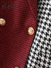 BlingBlingee Black Red Patchwork Houndstooth Casual Blazers 2022 Autumn Winter Double Breasted Women Straight Jacket Female Coat