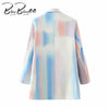 BlingBlingee Double Breast Blazer  Women Full Sleeve Spring Autumn Elegant Goddess Fan Casual Style Coat Outfits