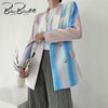 BlingBlingee Double Breast Blazer  Women Full Sleeve Spring Autumn Elegant Goddess Fan Casual Style Coat Outfits