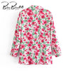 BlingBlingee Floral Print Casual Blazers Spring Summer Long Sleeve Single Breasted Women Suit Jackets Female Tops