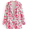 BlingBlingee Floral Print Casual Blazers Spring Summer Long Sleeve Single Breasted Women Suit Jackets Female Tops