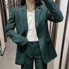 BlingBlingee Spring Autumn ZA 2 Pieces Vintage Blazer Suit 2022 Office Lady Coat Pants Elegant Design Women Basic Urban Outfits