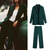 BlingBlingee Spring Autumn ZA 2 Pieces Vintage Blazer Suit 2022 Office Lady Coat Pants Elegant Design Women Basic Urban Outfits