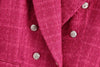 BlingBlingee Za 2022 Autumn Winter Women Traf Coats Double Breasted Tweed Woolen Jackets Female Casual Thick Green Blazers