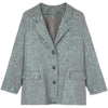Blingbling Sequin Grey Suit Coat Women 2023 Autumn Winter Korean Loose Versatile Brand Chic Design Blazer Jacket