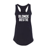 Blonde Bestie and Brunette Bestie Friends Women Tank Tops for Best Friends BFF or Couples BBF Sleeveless Tanks Off Shoulder Top