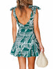 New Women Print Sleeveless Mini Dress Sexy Backless Wide Bow Strap Party Vestidos Female Summer Beach Ball Gown