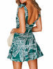New Women Print Sleeveless Mini Dress Sexy Backless Wide Bow Strap Party Vestidos Female Summer Beach Ball Gown