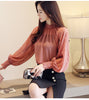 Blouse Women Chiffon Blouse Autumn Elegant Feminine Blouse Office Lady Women Chiffon Blouse Long Sleeve Shirt