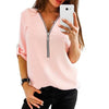 Blouse Women Spring Autumn Casual Solid Color Polypropylene Fiber Long Sleeve Shirt Zipper Loose Blouse Top топ женский 2023