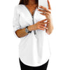 Blouse Women Spring Autumn Casual Solid Color Polypropylene Fiber Long Sleeve Shirt Zipper Loose Blouse Top топ женский 2023