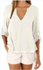 Blouses Women New Fashion Casual V-neck Summer Blouse long-sleeved Loose Shirt Blusa Feminina Vestidos De Festa LBD3185
