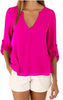 Blouses Women New Fashion Casual V-neck Summer Blouse long-sleeved Loose Shirt Blusa Feminina Vestidos De Festa LBD3185