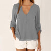 Blouses Women New Fashion Casual V-neck Summer Blouse long-sleeved Loose Shirt Blusa Feminina Vestidos De Festa LBD3185