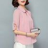 Blouses Women Autumn Tops and Blouses Ruffles Casual Chiffon Blouse Female Work Wear Office Shirts Plus size XXXL/4XL White/Pink