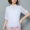 Blouses Women Autumn Tops and Blouses Ruffles Casual Chiffon Blouse Female Work Wear Office Shirts Plus size XXXL/4XL White/Pink