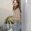 Blouses Women Chiffon Ruched Floral Single Breasted Flare Sleeve Gentle Sweet Casual Girls Korean Style Daily Shirts Female