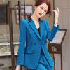 Blue Blazer Women Spring High End Temperament Business Formal Long Sleeve Jacket Office Ladies Work Coat