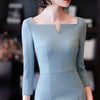 Blue Bodycon Dress Women Elegant Casual Work Midi Pencil Dresses Business Chic Office Lady Party Vestido Female Big Size